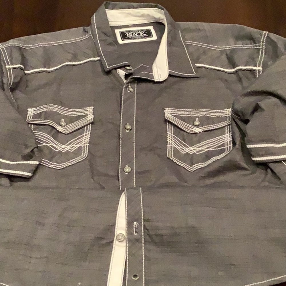 Buckle Black mens button down XL